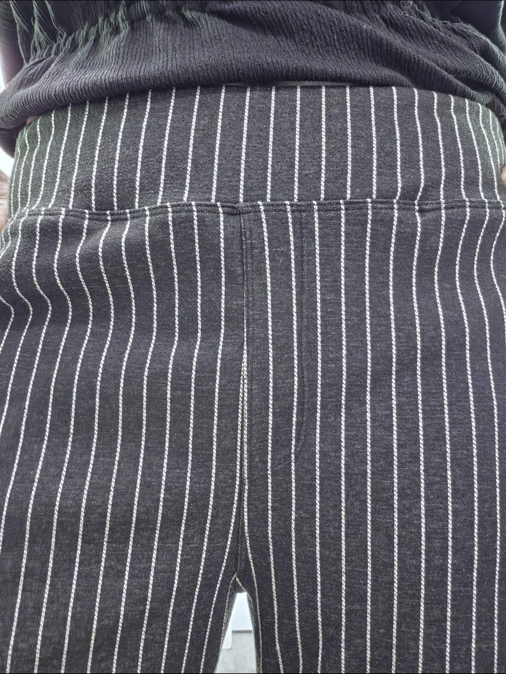 HALARA Black Pinstripe Straight Leg Pants